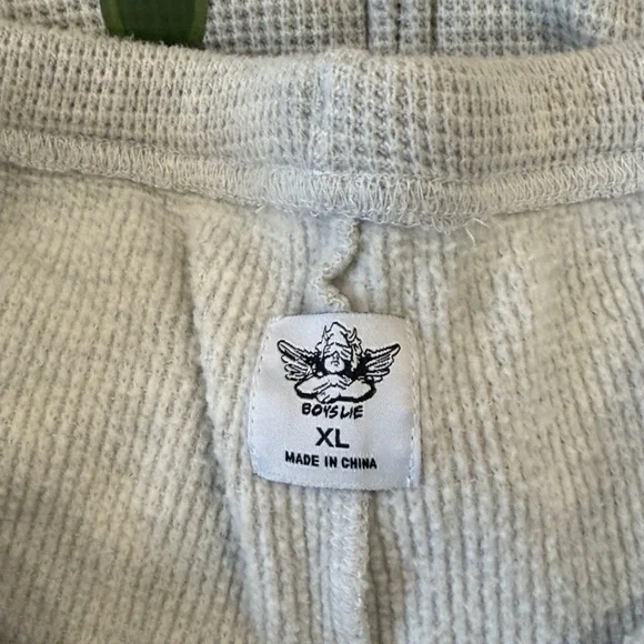 Boys Lie Light Gray Hoodie and Shorts Set with Green Print - Picture 5 of 5